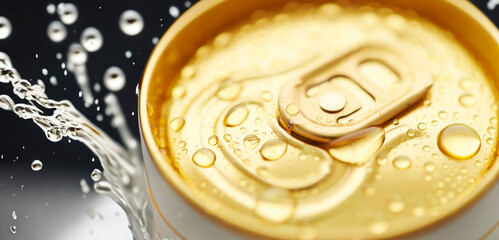 top view of a can of beer