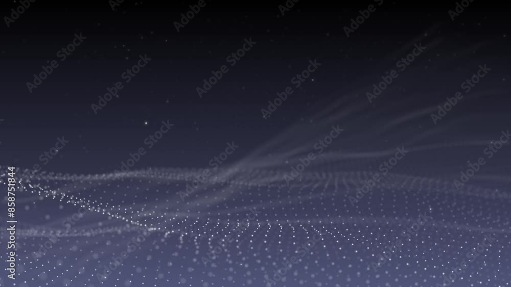 Poster pixels data wave particle wave, big wave flow tech background dots, digital hi-tech concept, 5g high