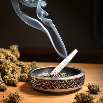 Joint burning in an ashtray