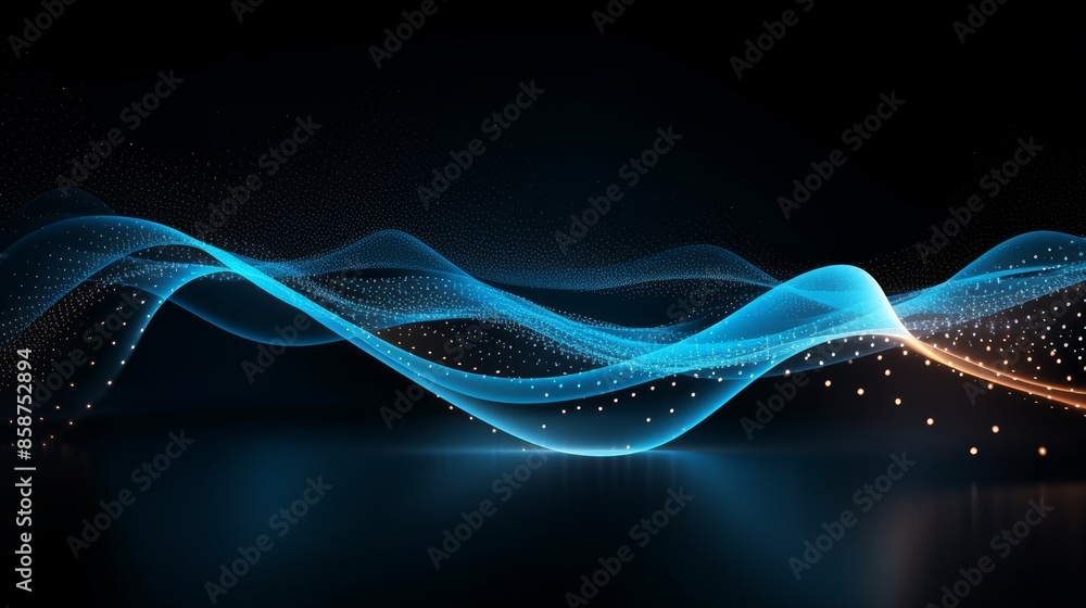 Poster digital graphic abstract background for technological processes, neural networks, digital data stora