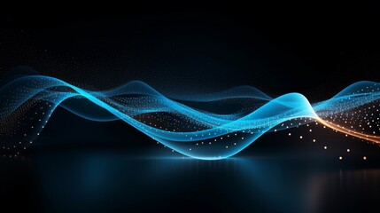 Digital graphic abstract background for technological processes, neural networks, digital data storage, particle flow, fundamentals of artificial intelligence Technology Network Background, banner