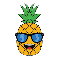 Pineapple vector illustration isolated on a white background