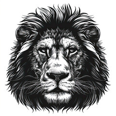 Fototapeta premium A black and white drawing of a lion