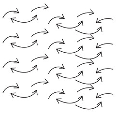 Set of Hand drawn vector arrows doodle on white background. design element vector illustration.