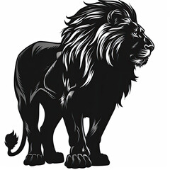 Obraz premium A black and white drawing of a lion