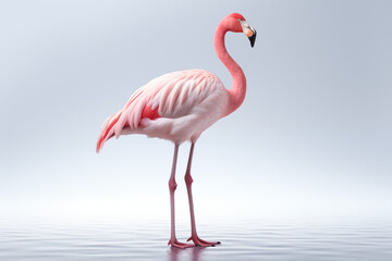 a Flamingo standing on an isolated background