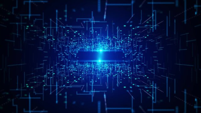 AI digital data flow data network cloud computing, big data, digital data processing, software development machine learning, artificial intelligence, futuristic technology. virtual reality Cyberspace