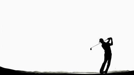 ゴルフをしている男性のシルエット13