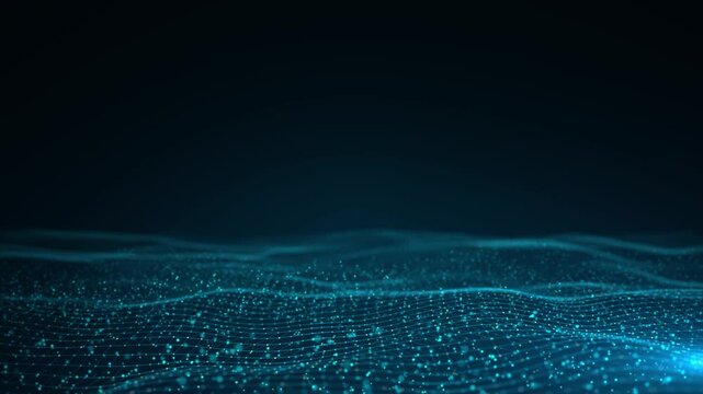 Technology Digital Data Abstract Background, Cyber space Particles Network Connections, big data virtual reality online games. cryptocurrency blockchain. data flow Metaverse. Ai virtual reality