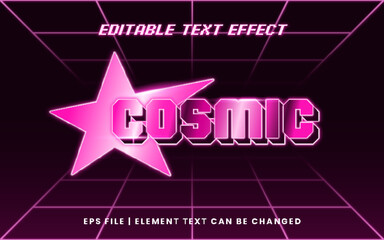 editable text effect with neon cosmic 3d y2k style