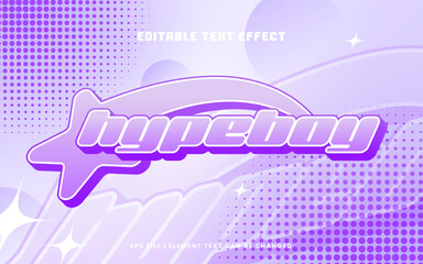 editable text effect with hype boy 3d y2k retro style