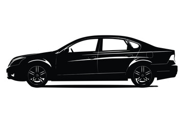 Obraz premium Sedan car silhouette vector