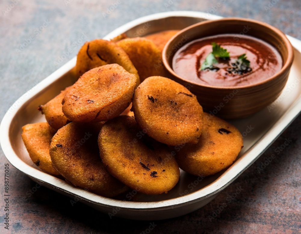 Sticker Fried Idli and chutney