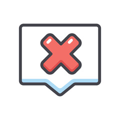 Fototapeta premium Error message icon cartoon vector isolated illustration