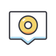Circle message icon cartoon vector isolated illustration