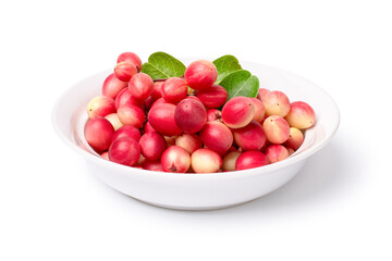 Carissa carandas (Karanda ,Carunda, Karonda, Koromcha) fruits isolated on white
