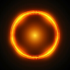 Radiant Orange Energy Circle Emitting Light in the Dark