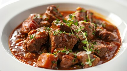 Fototapeta premium Beef Stew with Thyme and Vegetables