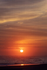 Colourful ocean sunrise sky, view from the beach. Gold Coast, Australia