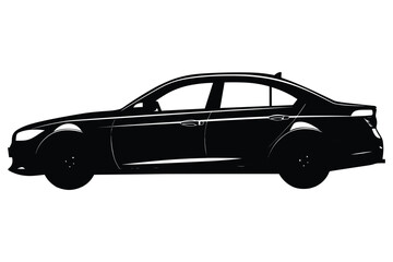 Sedan car silhouette vector