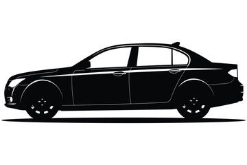 Sedan car silhouette vector