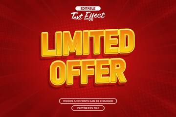 Fototapeta premium Limited offer editable text effect