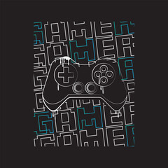 Game stylish t-shirt and apparel abstract design. Vector print, typography, poster