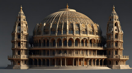 Fototapeta premium Detailed illustrations of architectural marvels from around the world, emphasizing their unique designs and historical significance 