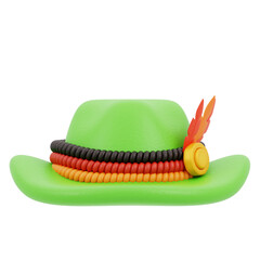 3D illustration of an Oktoberfest hat ornament 