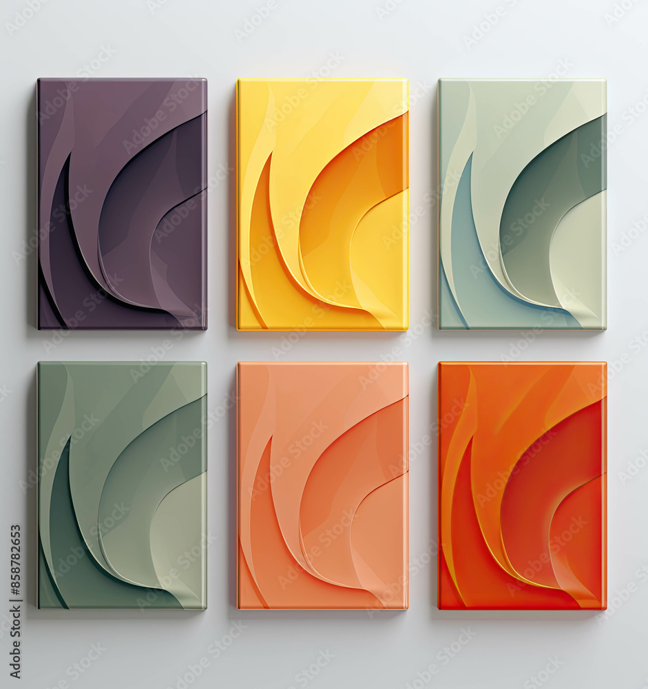 Poster color abstract shapes isolated graphic elements template background design