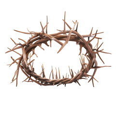 Fototapeta premium 3d Christian crown of thorns isolated on the white background.
