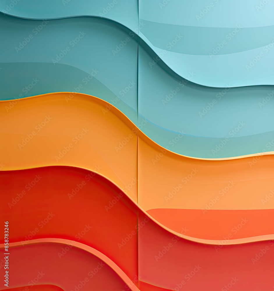 Poster colored wave abstract shapes isolated graphic elements template background design