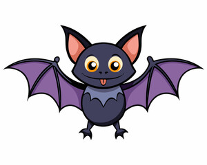Cute Halloween bat vector illustration isolated on a white background 