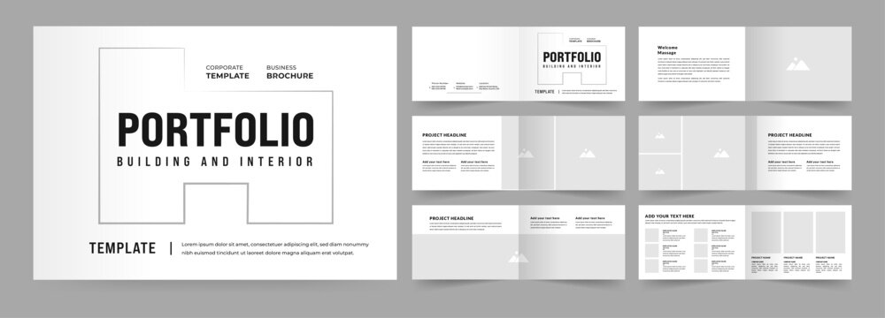 Landscape architecture portfolio or interior portfolio template layout design