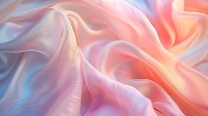 Obraz premium Soft pastel fabrics gently swaying in a fluid and graceful dance evoking a sense of tranquility.