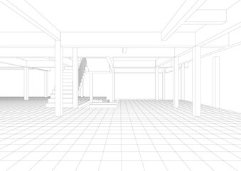 3D illustration of building project