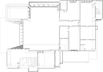 3D illustration of building project