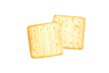 Cookies biscuit with milk cream isolated on white background, Sandwich Cookies milk flavor