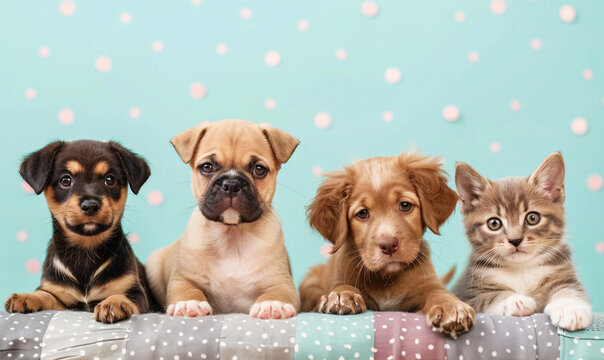 A vibrant background design for celebrating National Pet Day, with copy space for adding text or images related to pets and pet care.