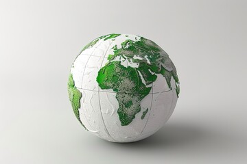 soccer ball planet earth world design 3d-illustration.