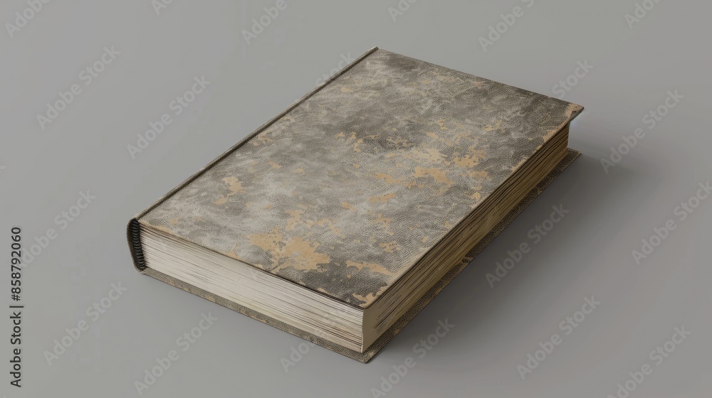 Poster isolated blank book on grey background with clipping path