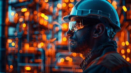 Industrial Worker with Futuristic Goggles.