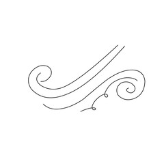 Obraz premium Calligraphic swirl ornament, line style flourishes. Filigree ornamental curls. Decorative design elements for menu, certificate, diploma, wedding card, invatation, outline text divider