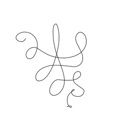 Calligraphic swirl ornament, line style flourishes. Filigree ornamental curls. Decorative design elements for menu, certificate, diploma, wedding card, invatation, outline text divider