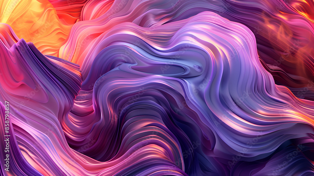 Aufkleber abstract colorful wavy background, abstract background with multicolored wavy lines