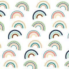 Earth tone boho rainbow pattern nursery scandinavian textile wrapping background printable