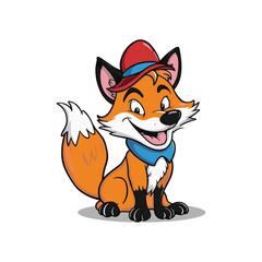 charming and vibrant cartoon fox vector art