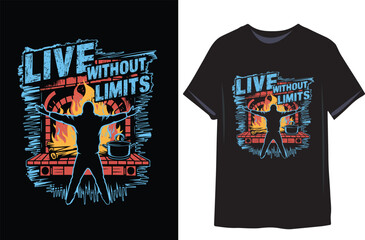 Live without limits   Motivational quote for Classic T-Shirt illustration vector © Rehana Parveen
