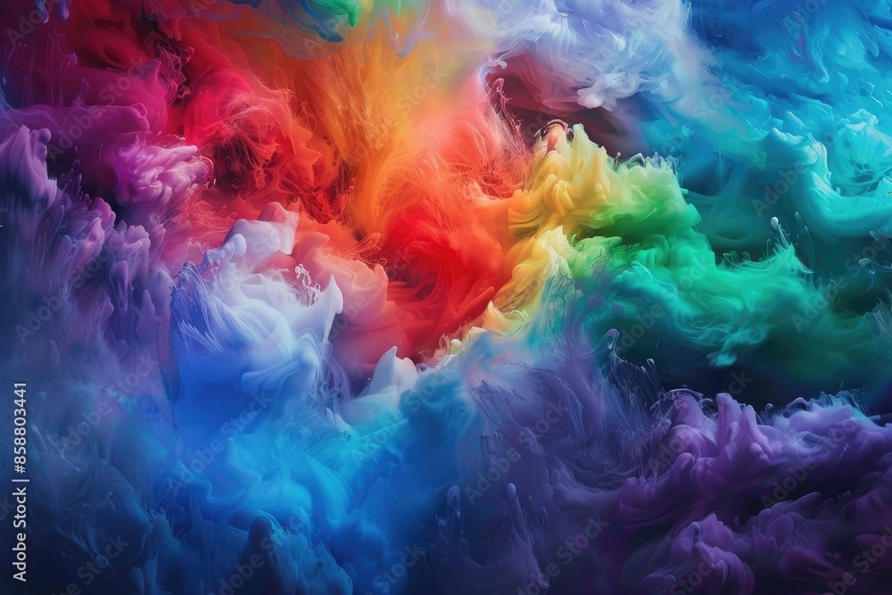 Wall mural a symphony of colors merging and diverging in a mesmerizing display.