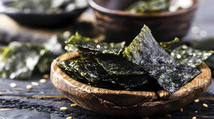 Homemade Crispy Seaweed Snacks Seasoned with Natural Flavors for a Healthy,Savory Treat